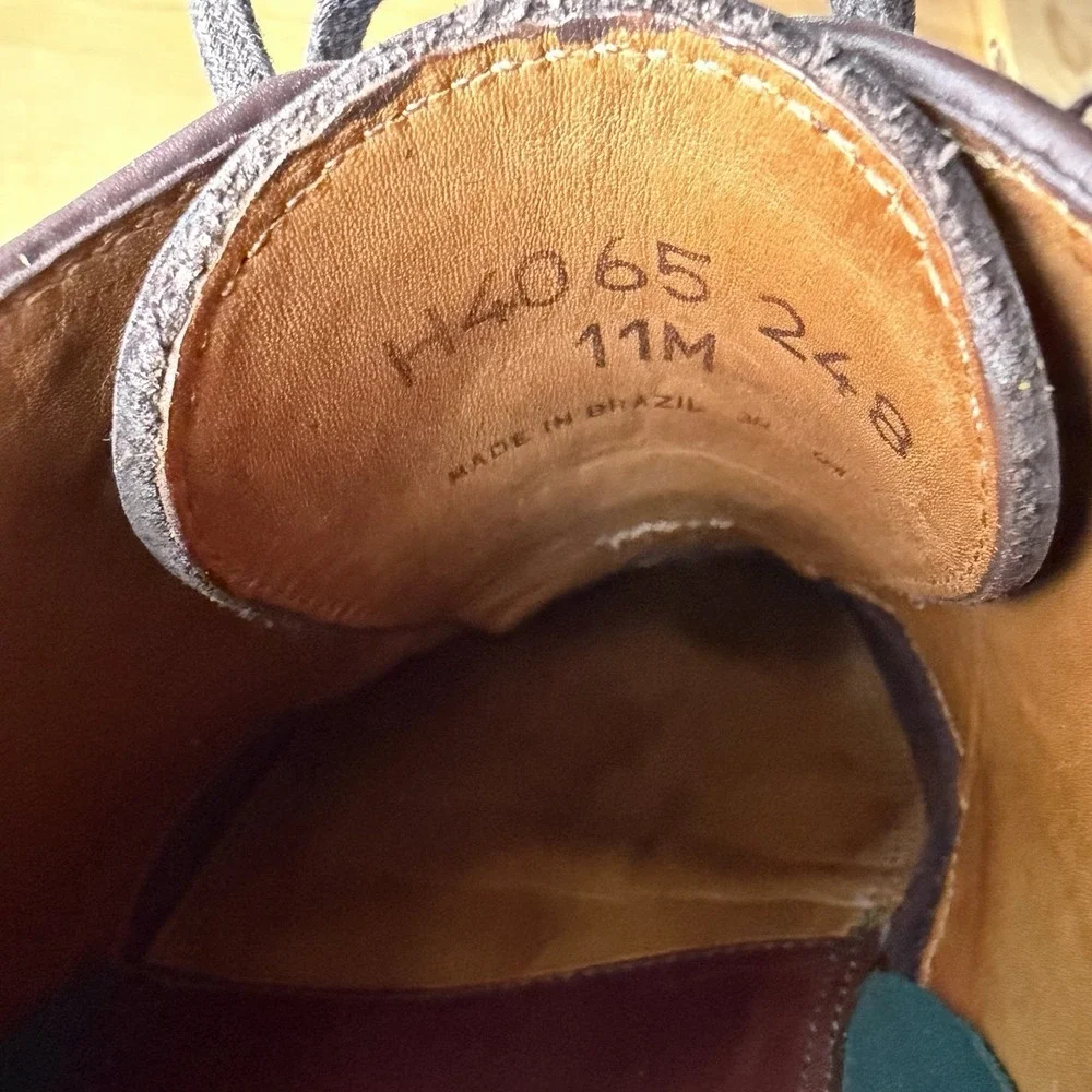 H.S. Trask Brown‎ Bison Leather Bozeman MT. Collection Oxford Derby Shoes Sz 11